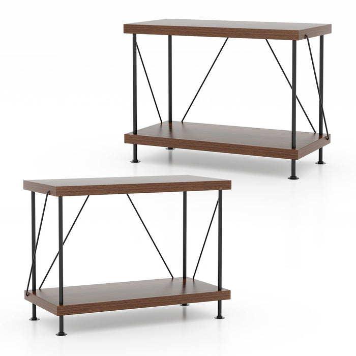 2 Pack 3-Tier Multipurpose Display Rack with Metal Frame