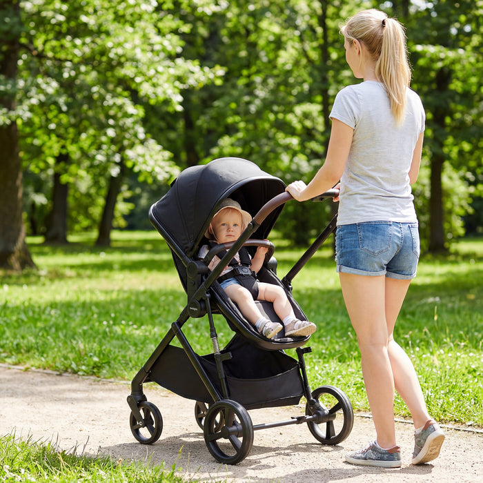 2 in 1 Baby Stroller Convertible High Landscape with Bassinet Mode Reversible Seat-