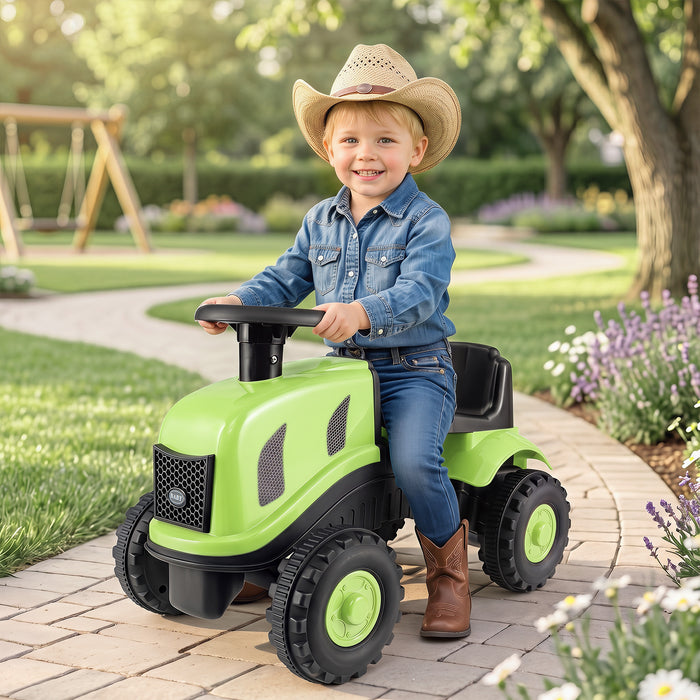 2-in-1 Ride on Tractor with Detachable Trailer Foot-to-Floor Sliding Car with Air Horn-