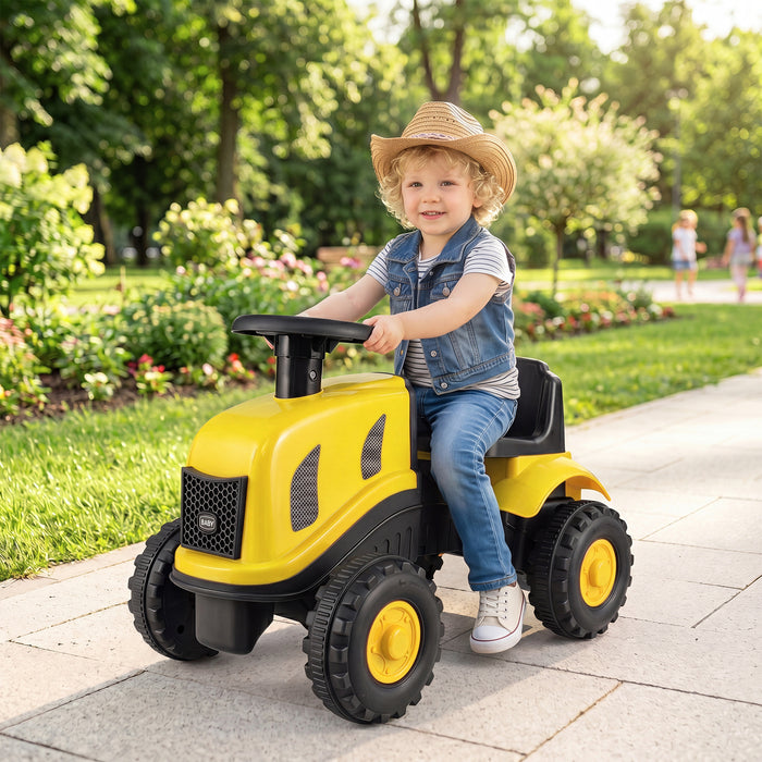 2-in-1 Ride on Tractor with Detachable Trailer Foot-to-Floor Sliding Car with Air Horn-