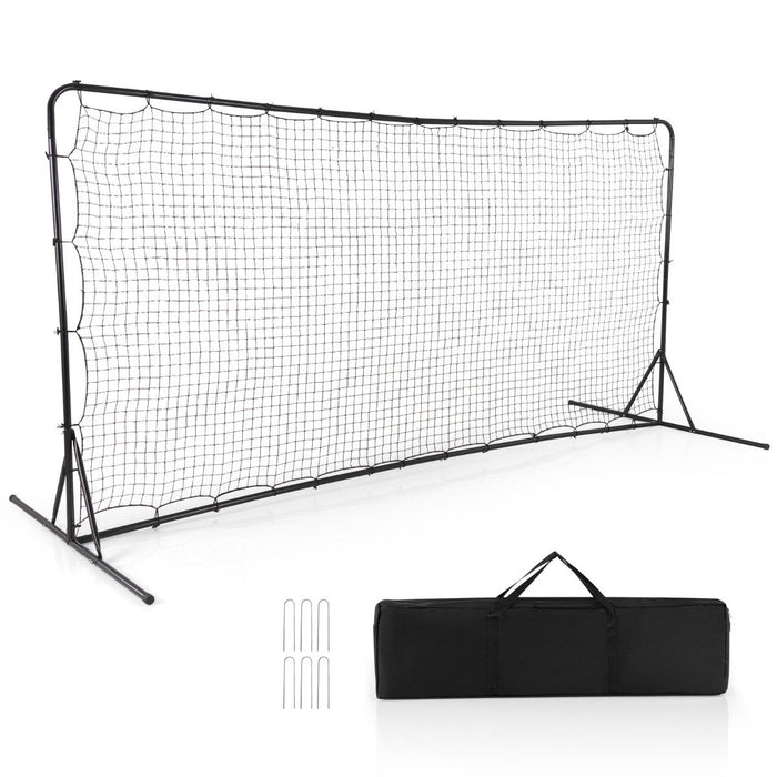 Portable Soccer Rebounder Net with Carry Bag, Sturdy Metal Frame-White