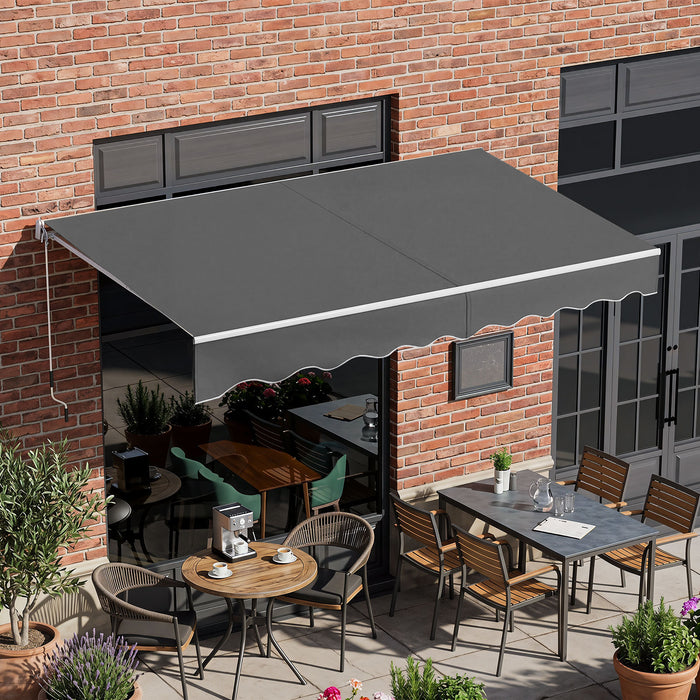 200 x 245cm Manual Retractable Awning with Adjustable Angle-