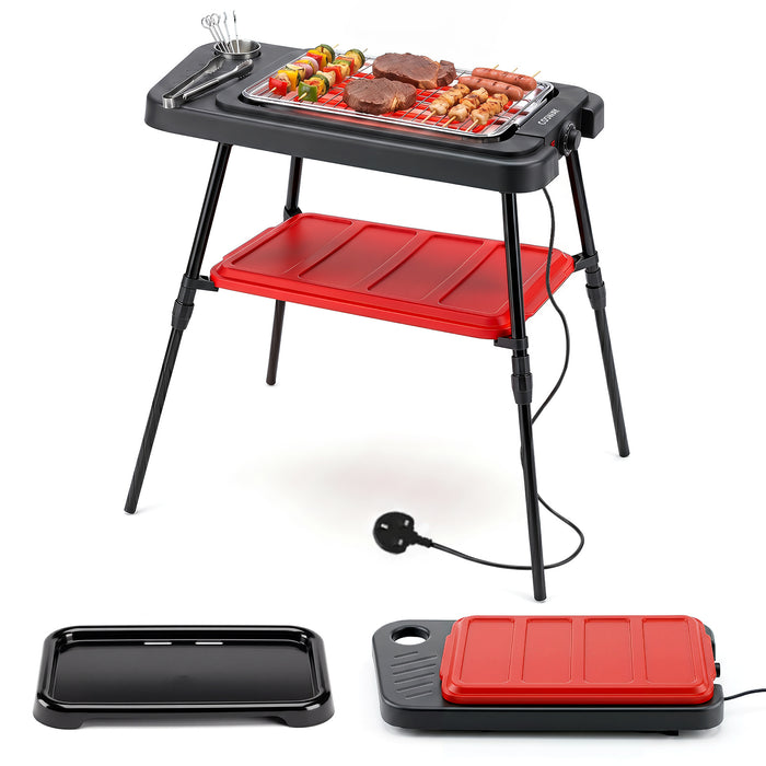 2000W Outdoor BBQ Grill with Detachable Stand Dual Plates-