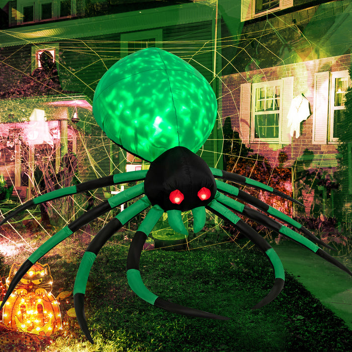 200CM Halloween Inflatable Spider with Green Body Lights