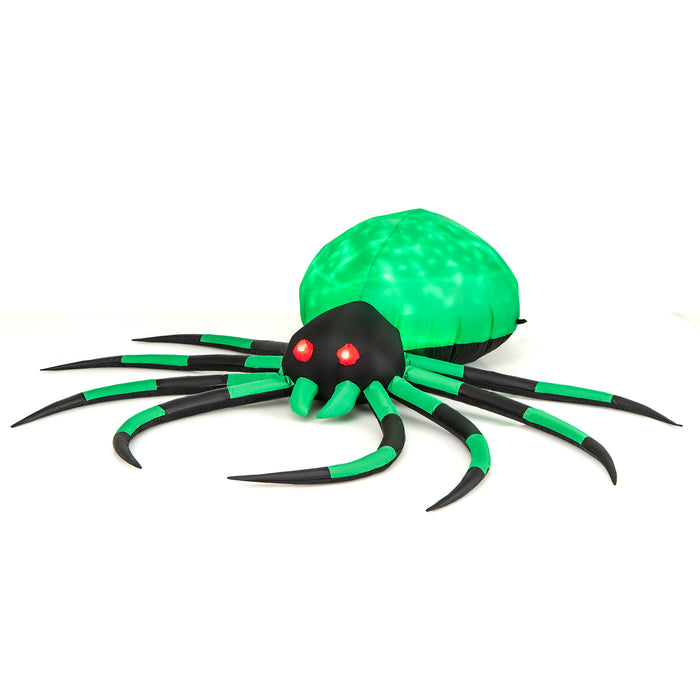 200CM Halloween Inflatable Spider with Green Body Lights