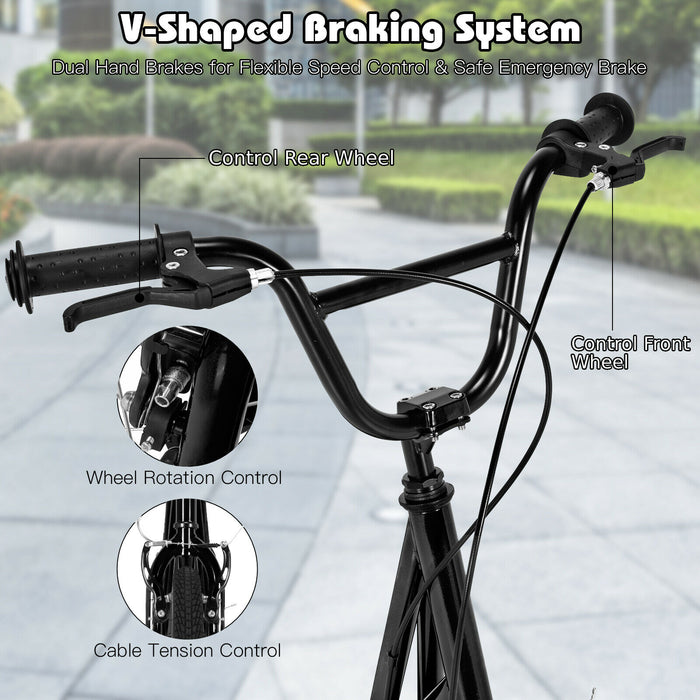 Children's Urban Scooter with Dual Hand Brakes and Adjustable Handlebar-