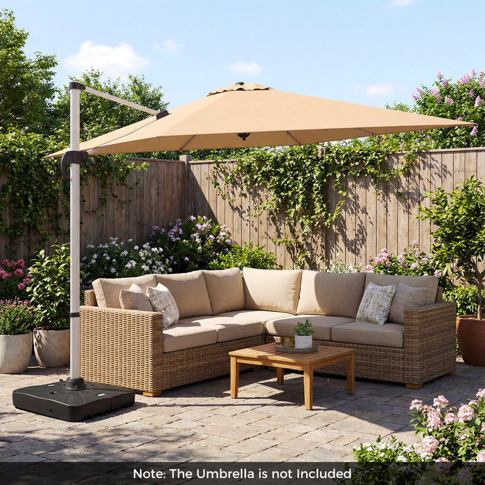 210 KG Outdoor Cantilever Umbrella Base with Wheels-