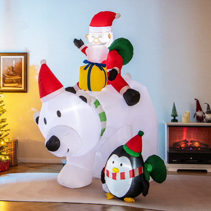210 cm LED Lighted Xmas Inflatable Polar Bear with Shaking Head