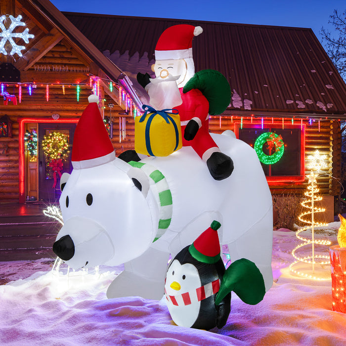 210 cm LED Lighted Xmas Inflatable Polar Bear with Shaking Head