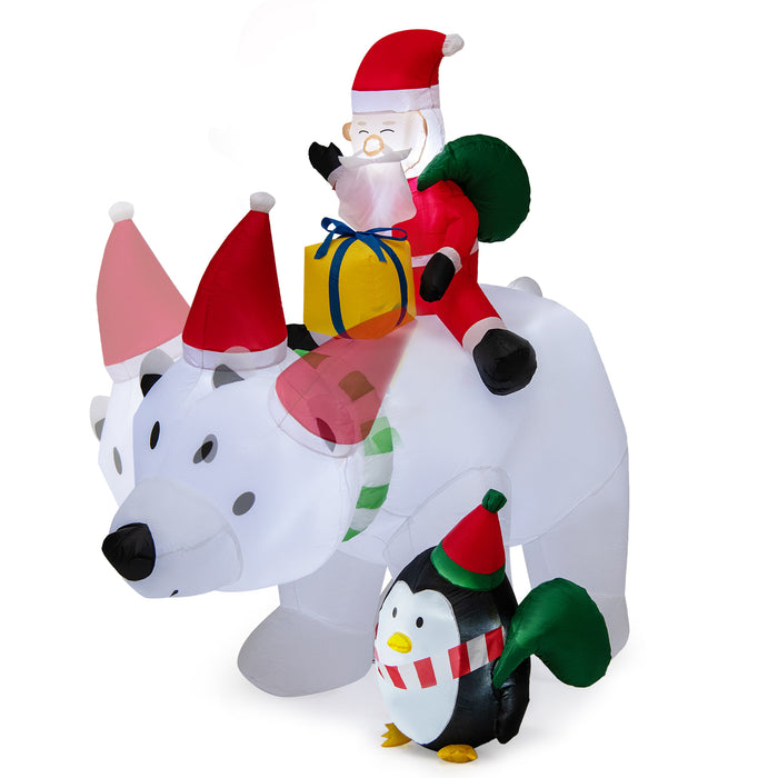 210 cm LED Lighted Xmas Inflatable Polar Bear with Shaking Head