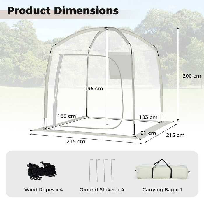 215 x 215 CM All Weather Pod Sports Tent for 2-4 People Outdoor Clear Bubble Tent
