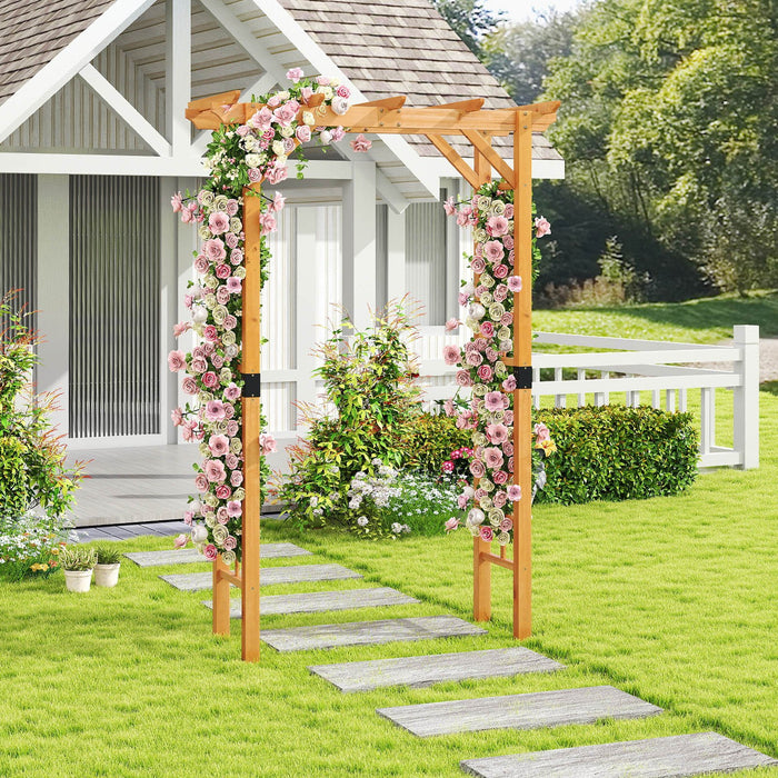 215 cm Garden Arch Wooden Arbor Wedding Arch for Parties-