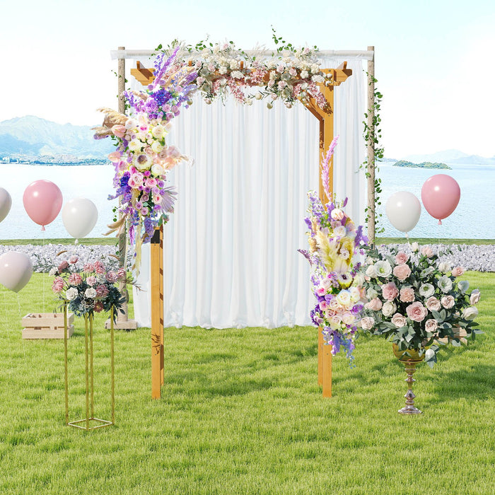 215 cm Garden Arch Wooden Arbor Wedding Arch for Parties-