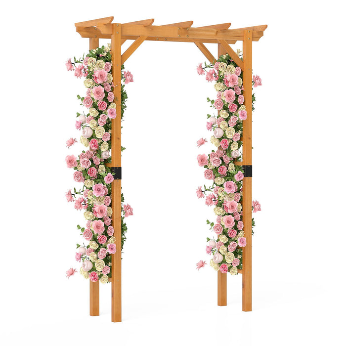 215 cm Garden Arch Wooden Arbor Wedding Arch for Parties-