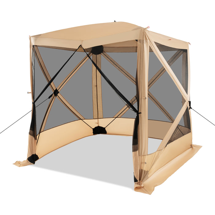 4-Panel Pop Up Gazebo - 225cm x 225cm Camping Tent with Sunshade Cloths - Ideal for Outdoor Events and Family Gatherings
