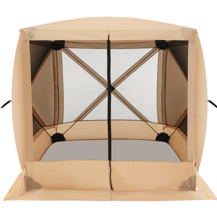 4-Panel Pop Up Gazebo - 225cm x 225cm Camping Tent with Sunshade Cloths - Ideal for Outdoor Events and Family Gatherings