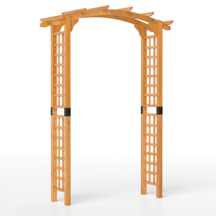 229 cm Garden Arch Wooden Arbor  for Climbing Plants-