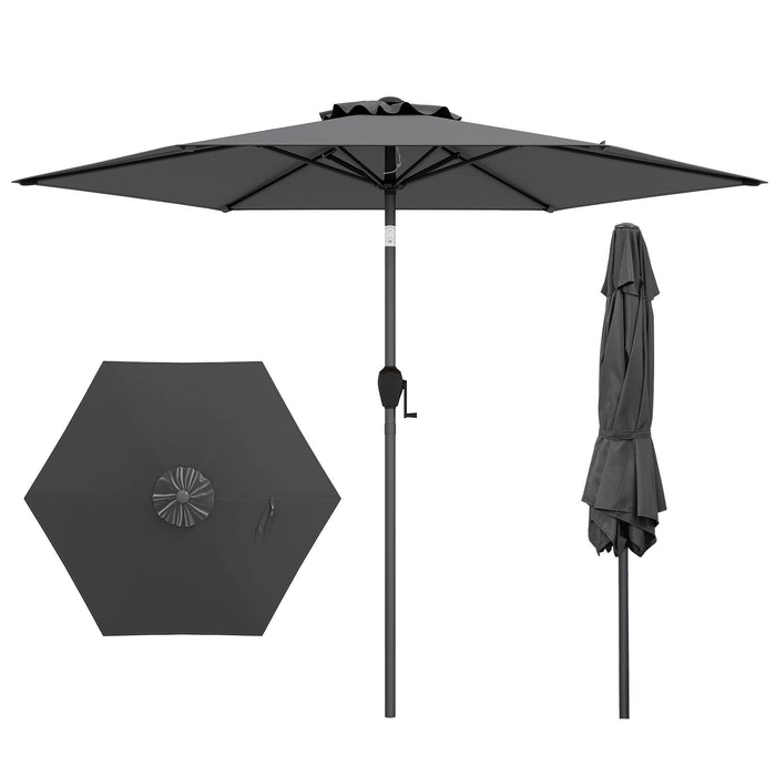 230CM Patio Umbrella with Push Button Tilt and Vented Canopy-