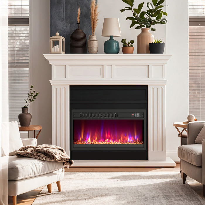 23 Inch Electric Fireplace Insert with Remote Control and Adjustable Flame-