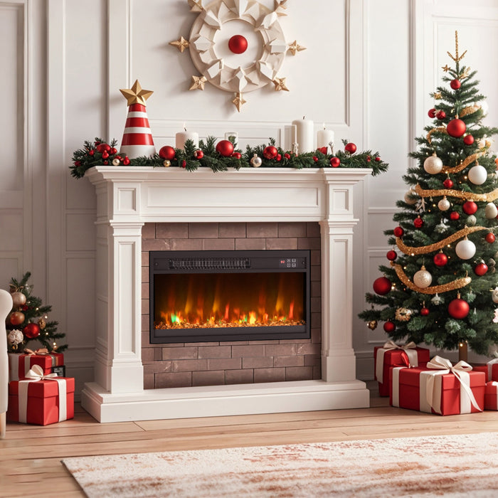 23 Inch Electric Fireplace Insert with Remote Control and Adjustable Flame-