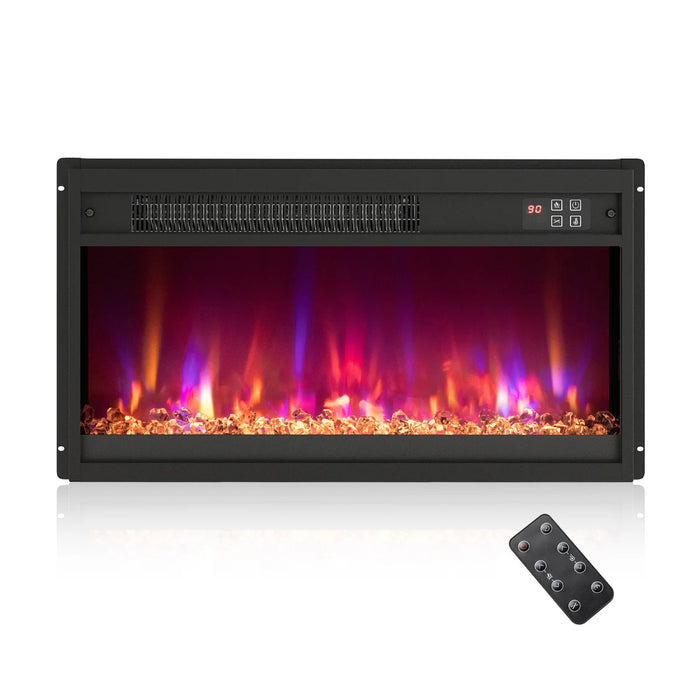 23 Inch Electric Fireplace Insert with Remote Control and Adjustable Flame-