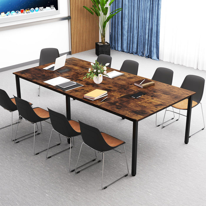 240 CM Conference Room Table with 2 Cable Grommets to 10 People-