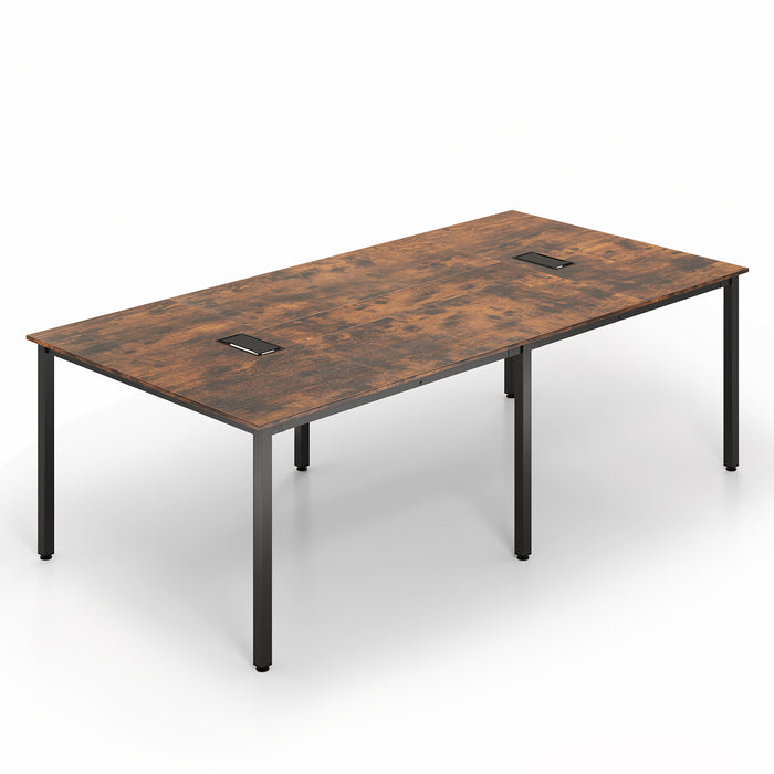 240 CM Conference Room Table with 2 Cable Grommets to 10 People-