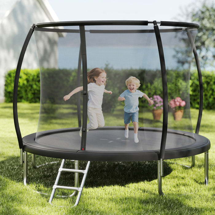 244 cm Outdoor Heavy-Duty Trampoline with Safety Enclosure Net-