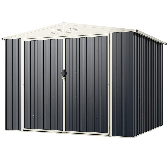 246 x 193 CM Metal Outdoor Storage Shed with Snap-on Structures-