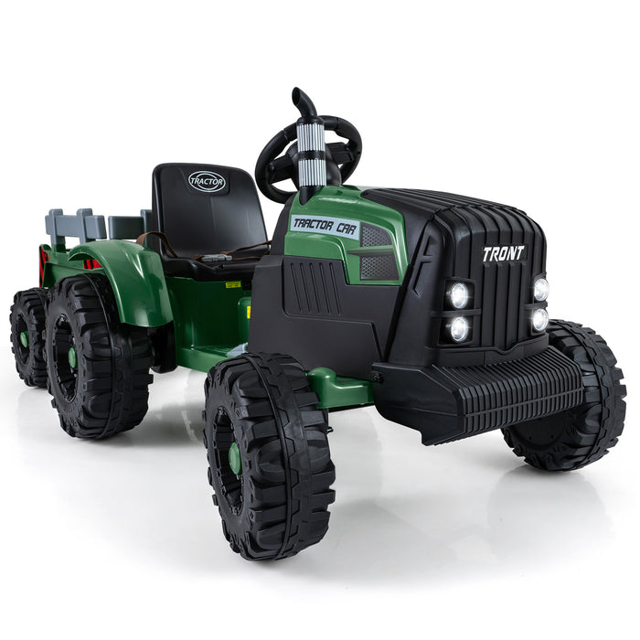 24V Ride On Tractor with Detachable Trailer for Kids-