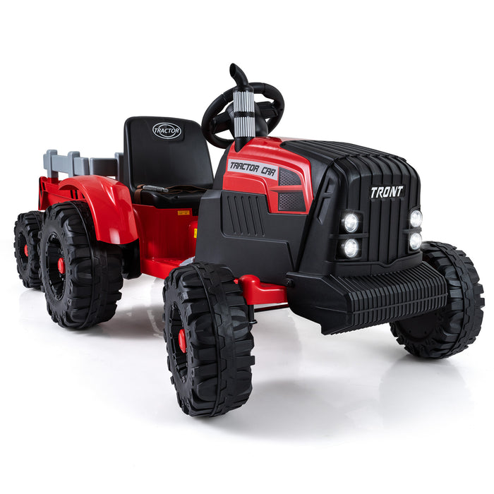 24V Ride On Tractor with Detachable Trailer for Kids-