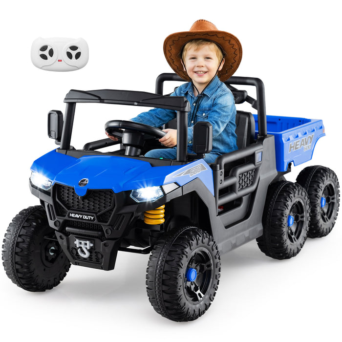24V Ride on Dump Truck with Electric Dump Bed 4WD with Remote and Music-