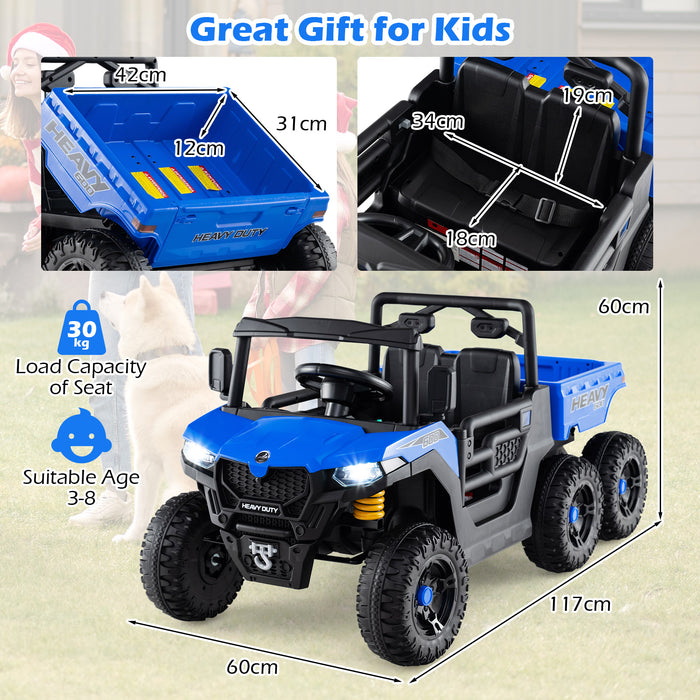 24V Ride on Dump Truck with Electric Dump Bed 4WD with Remote and Music-