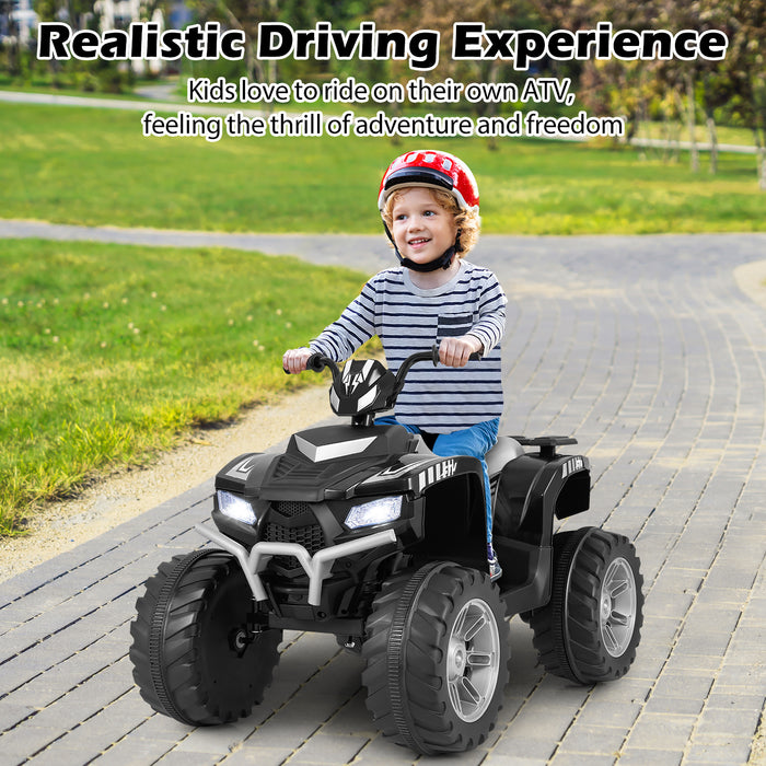 4-Wheeler Ride-On Toys with LED Lights and Wireless Connection-Red