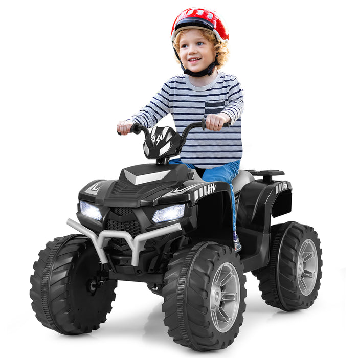 4-Wheeler Ride-On Toys with LED Lights and Wireless Connection-Red