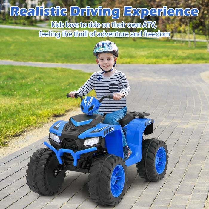 4-Wheeler Ride-On Toys with LED Lights and Wireless Connection-Red