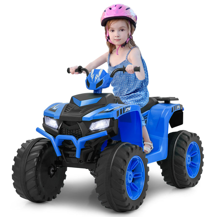 4-Wheeler Ride-On Toys with LED Lights and Wireless Connection-Red