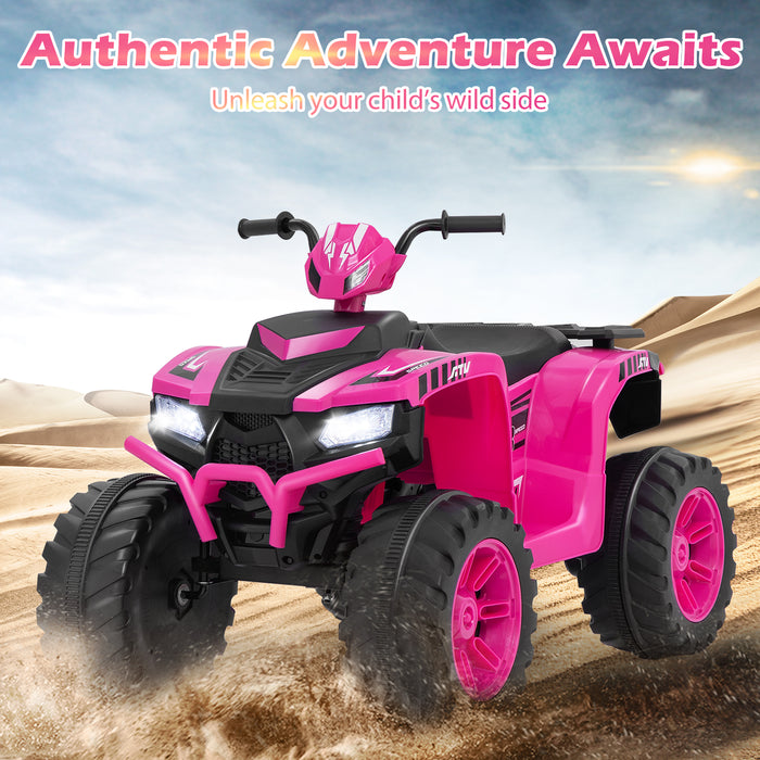 4-Wheeler Ride-On Toys with LED Lights and Wireless Connection-Red
