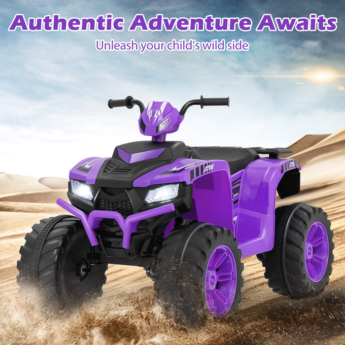 4-Wheeler Ride-On Toys with LED Lights and Wireless Connection-Red