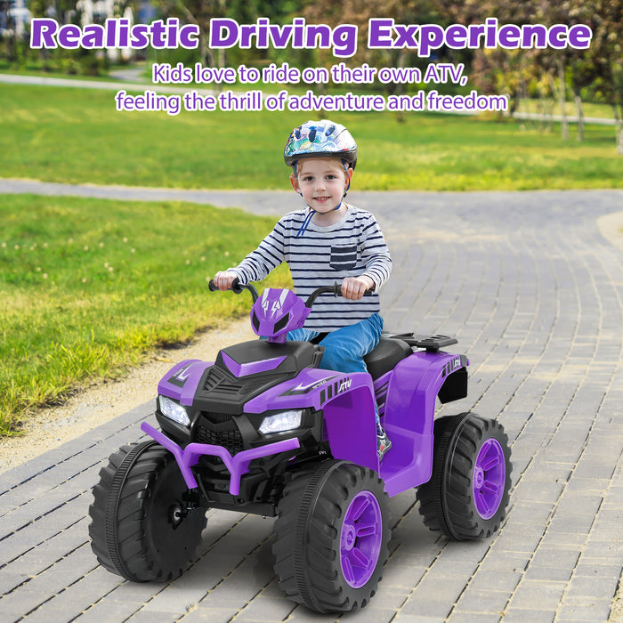 4-Wheeler Ride-On Toys with LED Lights and Wireless Connection-Red