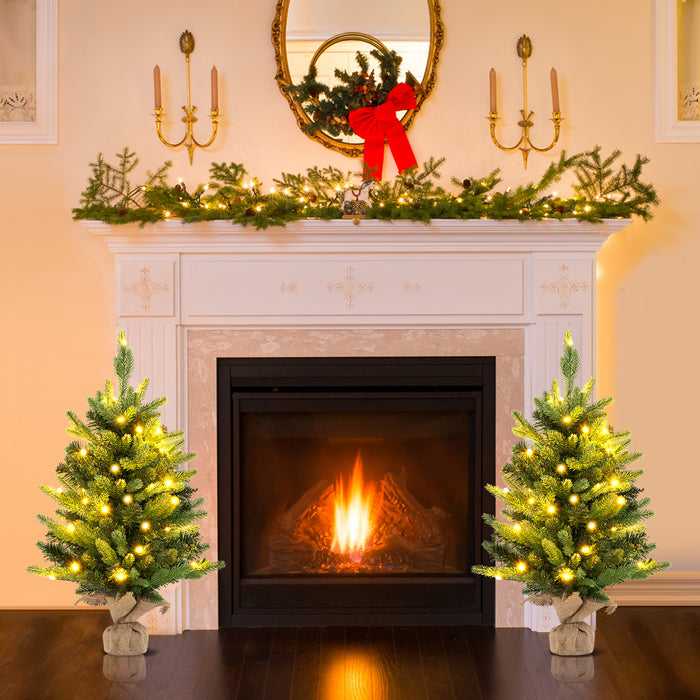 24 Inch Artificial Xmas Tree Tabletop Christmas Tree with 234 PE PVC Branch Tips