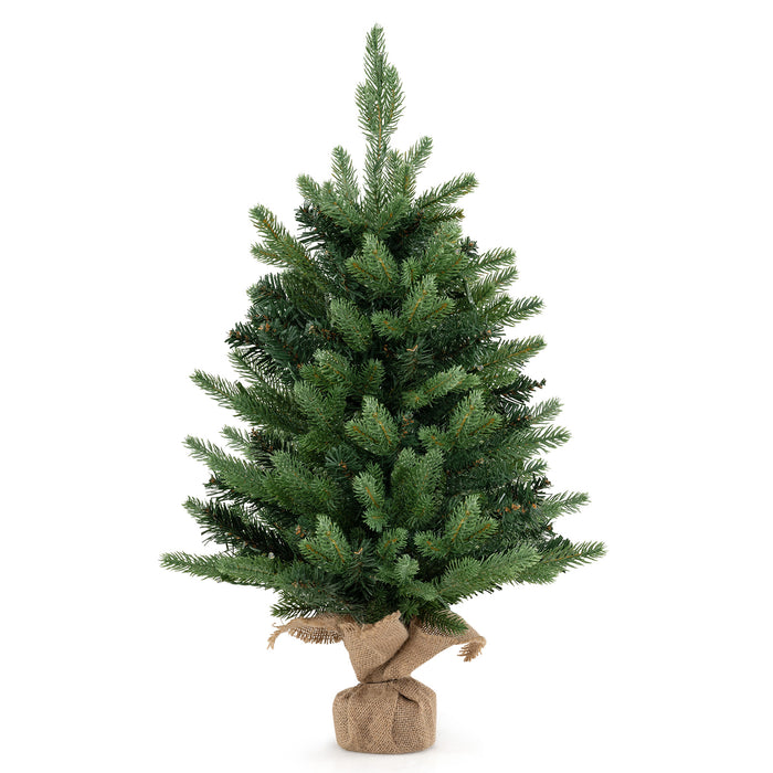 24 Inch Artificial Xmas Tree Tabletop Christmas Tree with 234 PE PVC Branch Tips