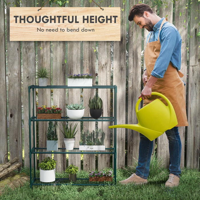 Outsunny Four-Tier Steel Plant Shelf - Black | Aosom UK