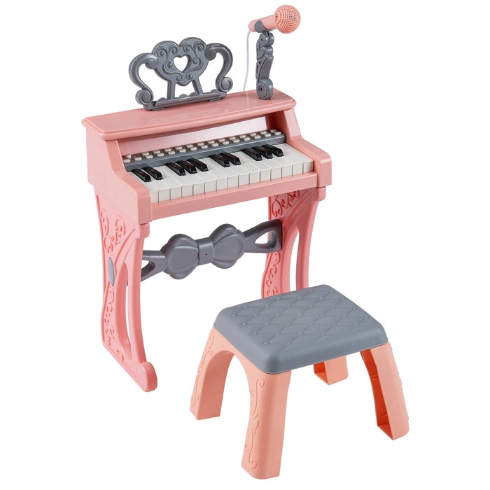 25 Keys Mini Keyboard Piano with Stool and Music Stand for 3+ Kids-