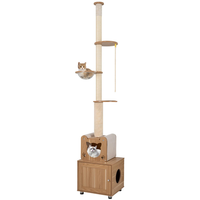 256-275 cm Adjustable Floor to Ceiling Cat Tree-