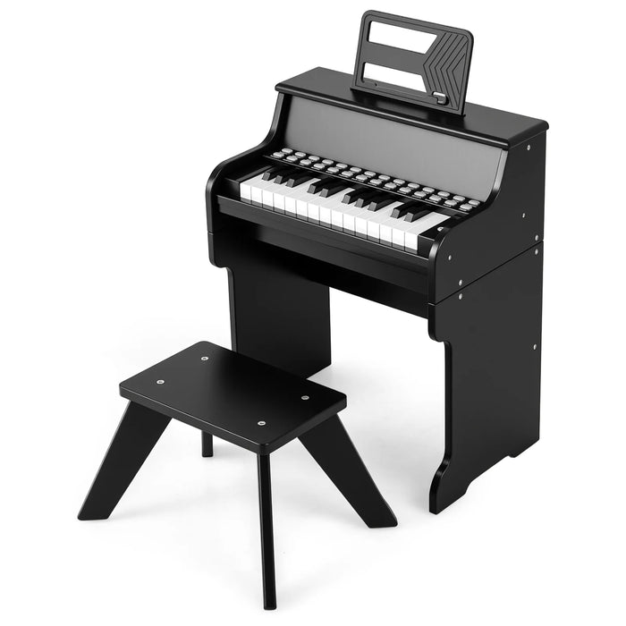 25 Lighted Keys Kids Piano Keyboard with Stool and Adjustable Speed-