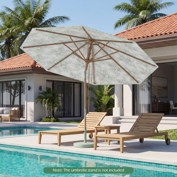 270 cm Patio Umbrella Market Table Umbrella with Push Button Tilt-