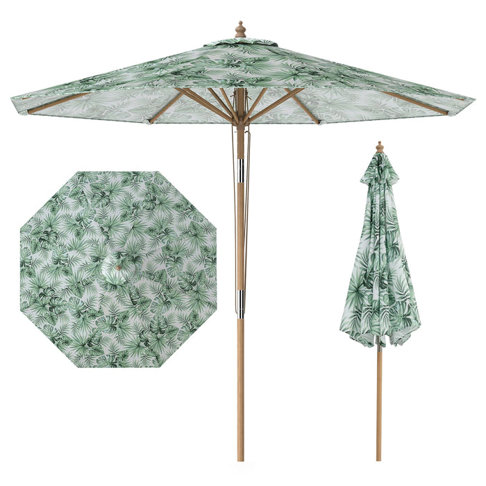 270 cm Patio Umbrella Market Table Umbrella with Push Button Tilt-