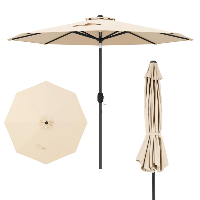 270cm Patio Umbrella Cantilever for Garden and Deck-Grey