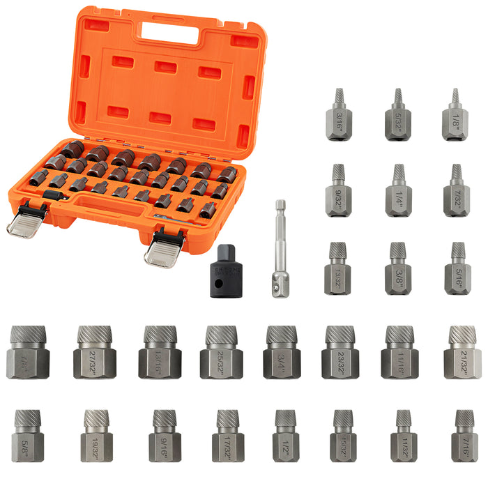 27 Pieces Screw Extractor Set with 3/8 Inches Drive-